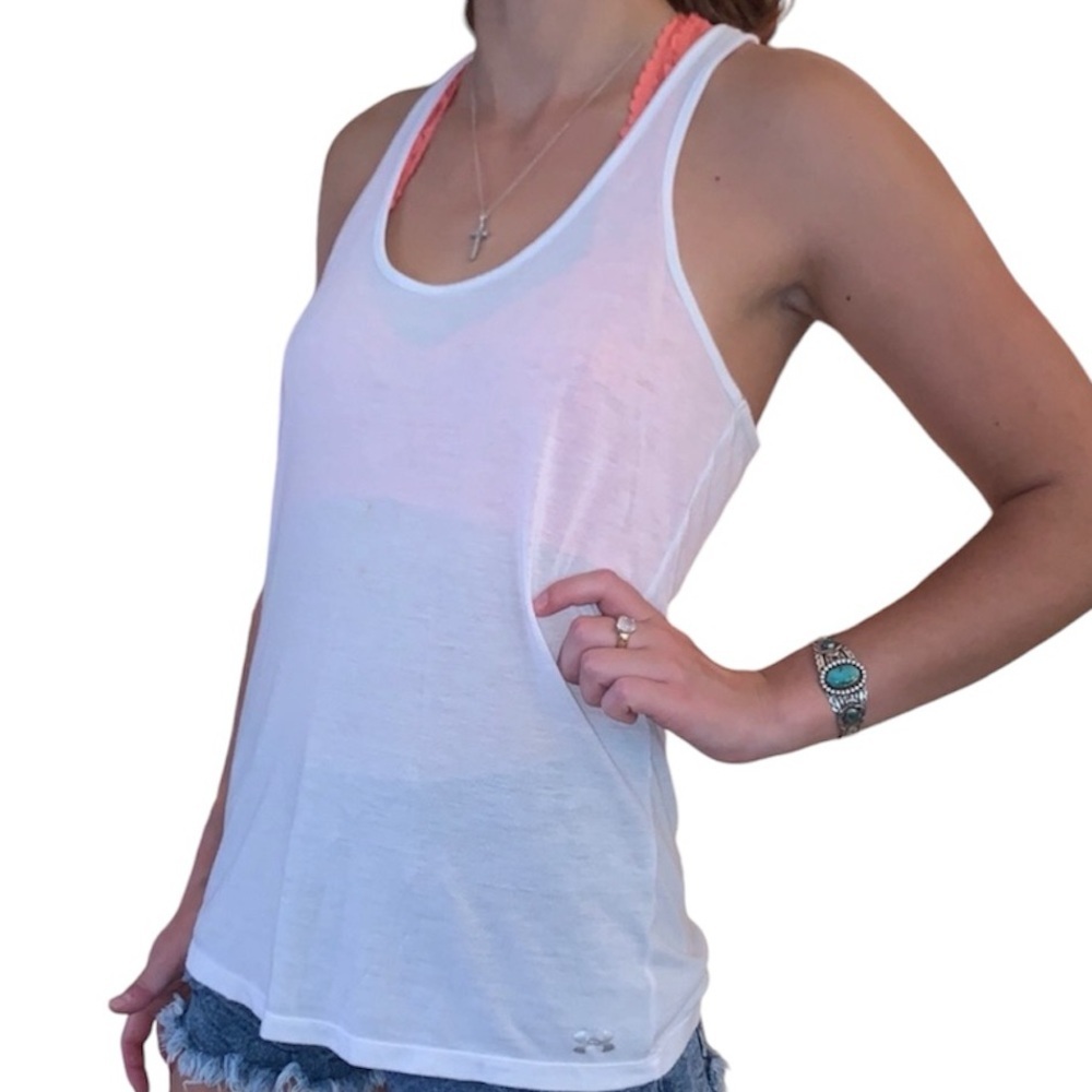 Under Armour Razorback White Tank Top Sz Women’s S